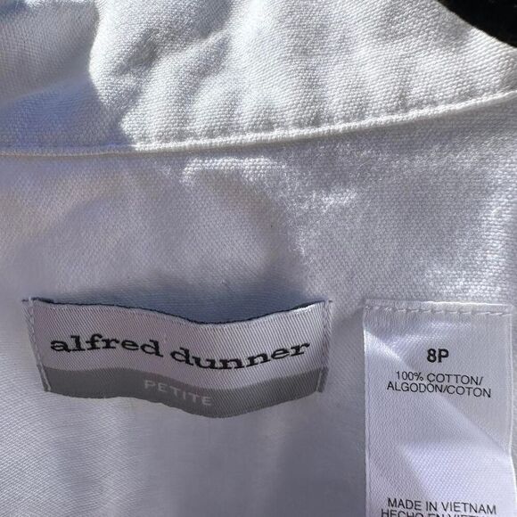 Vintage Alfred Dunner Floral Embroidered Jacket - Size M - White Denim Button Up - Picture 4 of 7